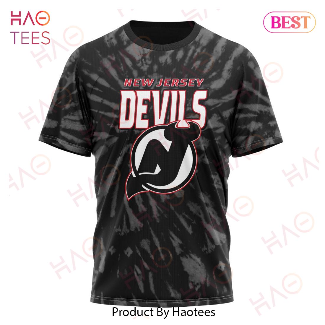 NHL New Jersey Devils Special Retro Vintage Tie - Dye Hoodie
