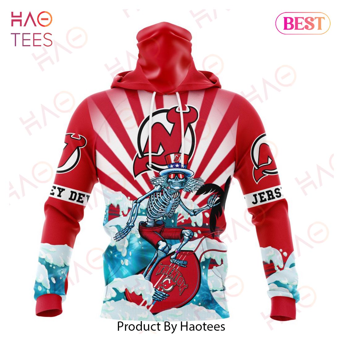 NHL New Jersey Devils Specialized Kits For The Grateful Dead Hoodie