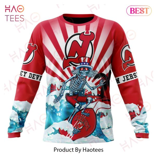 NHL New Jersey Devils Specialized Kits For The Grateful Dead Hoodie