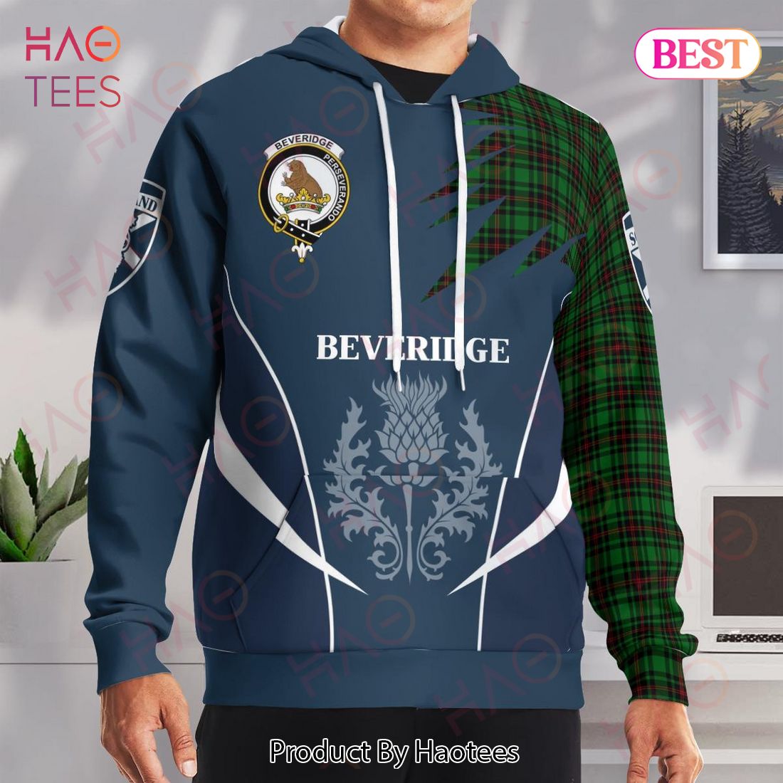 Beveridge Clan Badge Rampant Lion Hoodie Beveridge Clan Badge Rampant Lion Hoodie