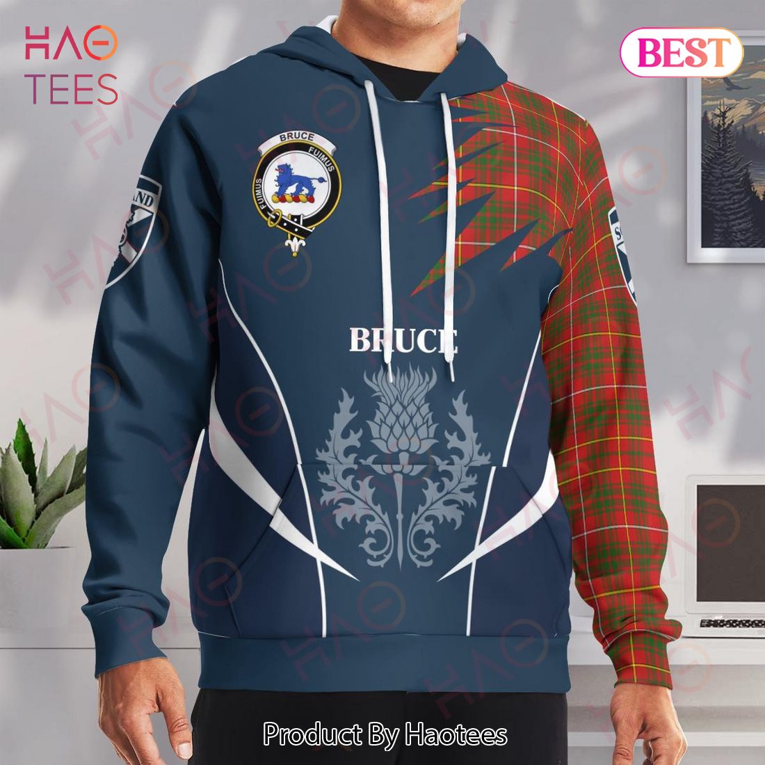 Bruce Clan Badge Rampant Lion Hoodie Bruce Clan Badge Rampant Lion Hoodie
