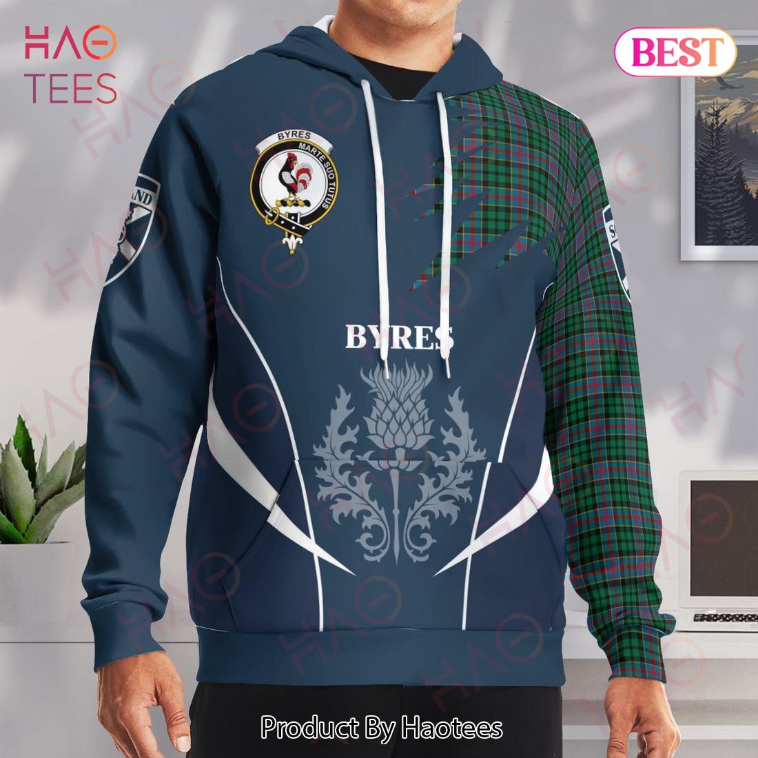 Byres Clan Badge Rampant Lion Hoodie Byres Clan Badge Rampant Lion Hoodie