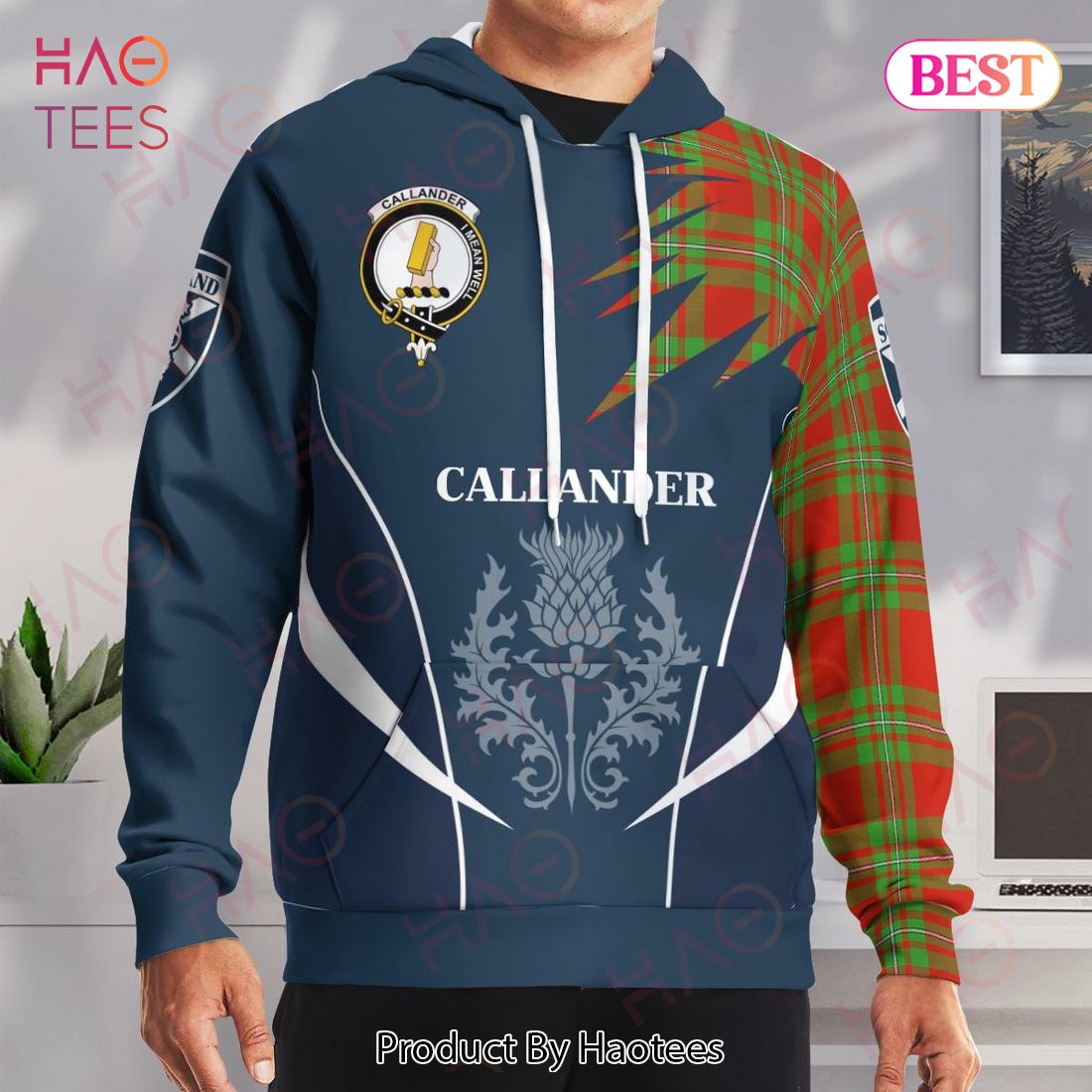 Callander Clan Badge Rampant Lion Hoodie Callander Clan Badge Rampant Lion Hoodie