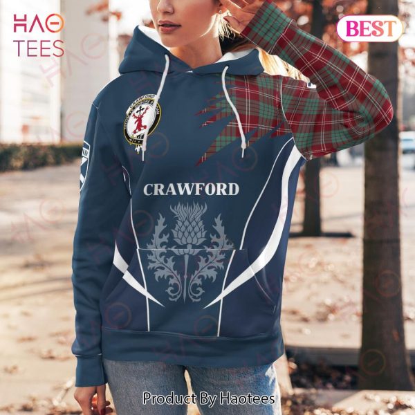 Crawford Clan Badge Rampant Lion Hoodie