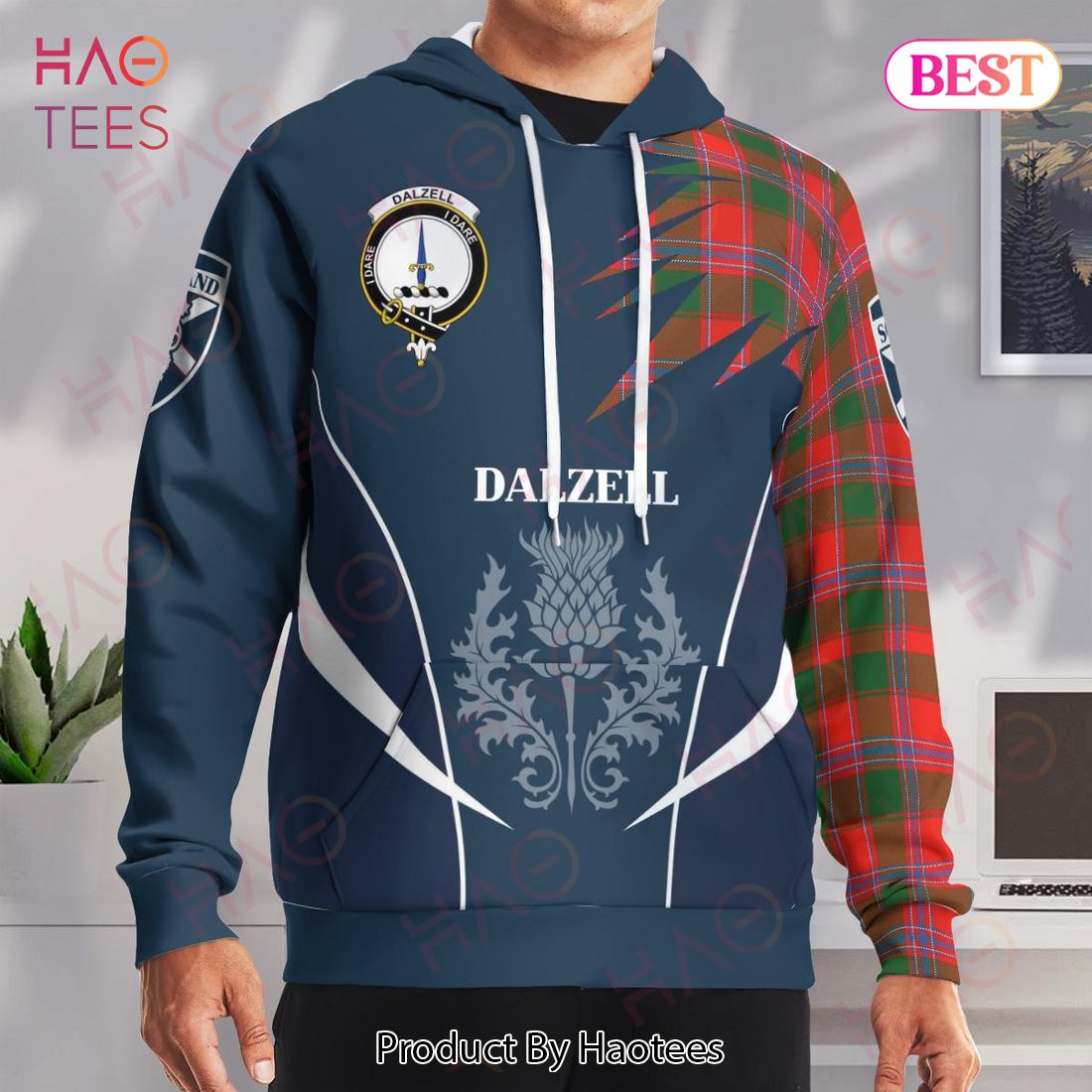 Dalzell Clan Badge Rampant Lion Hoodie Dalzell Clan Badge Rampant Lion Hoodie