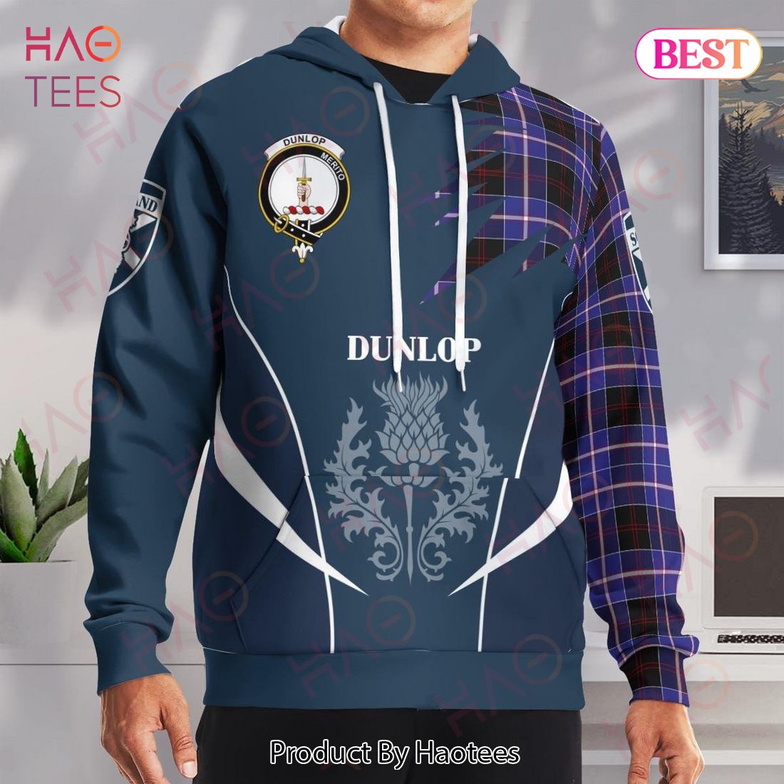Dunlop Clan Badge Rampant Lion Hoodie Dunlop Clan Badge Rampant Lion Hoodie