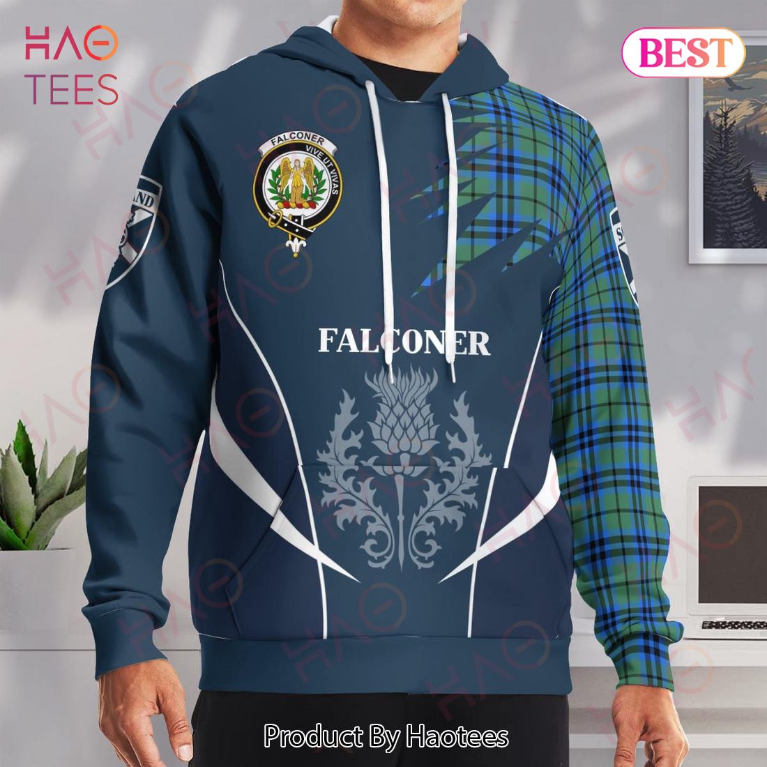 Falconer Clan Badge Rampant Lion Hoodie Falconer Clan Badge Rampant Lion Hoodie
