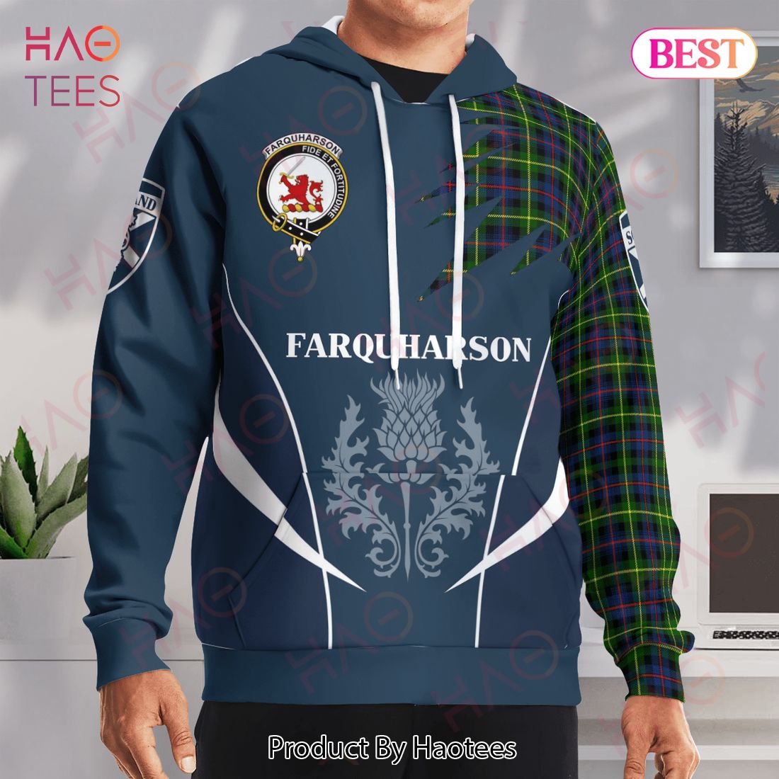 Farquharson Clan Badge Rampant Lion Hoodie Farquharson Clan Badge Rampant Lion Hoodie