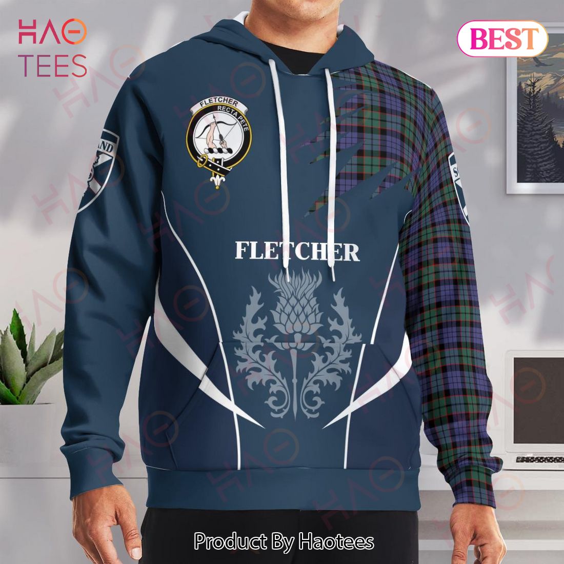 Fletcher Clan Badge Rampant Lion Hoodie Fletcher Clan Badge Rampant Lion Hoodie