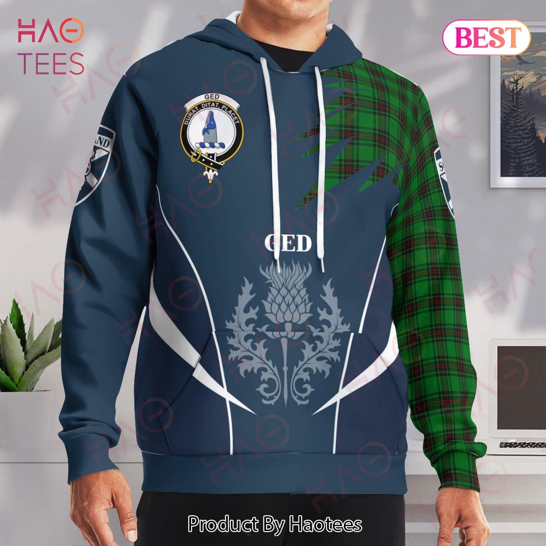 Ged Clan Badge Rampant Lion Hoodie Ged Clan Badge Rampant Lion Hoodie