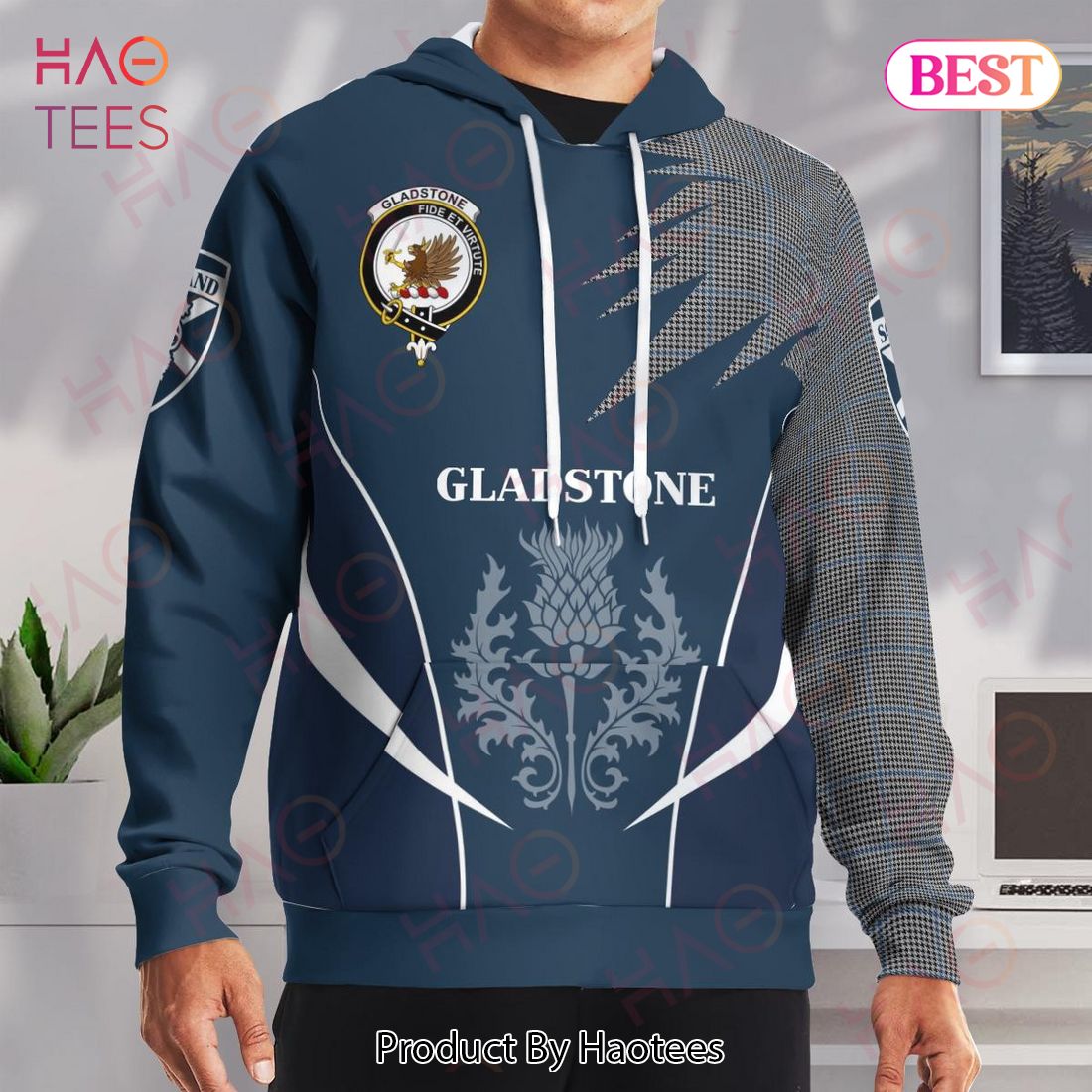 Gladstone Clan Badge Rampant Lion Hoodie Gladstone Clan Badge Rampant Lion Hoodie
