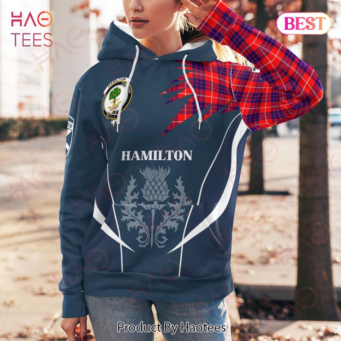 Hamilton Clan Badge Rampant Lion Hoodie Hamilton Clan Badge Rampant Lion Hoodie