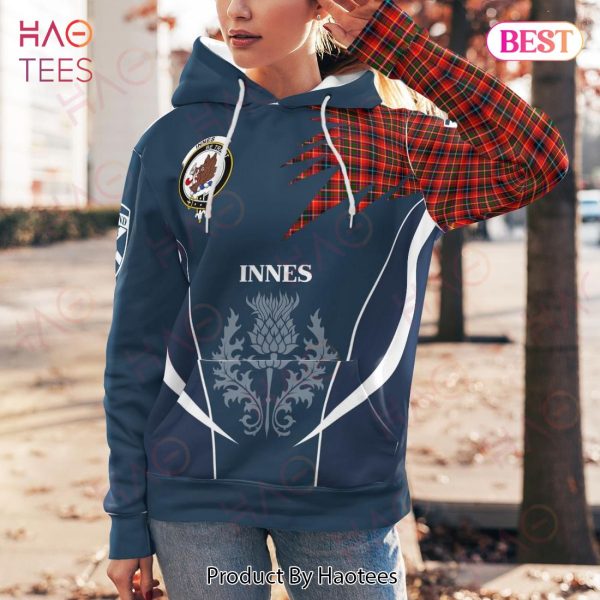 Innes Clan Badge Rampant Lion Hoodie