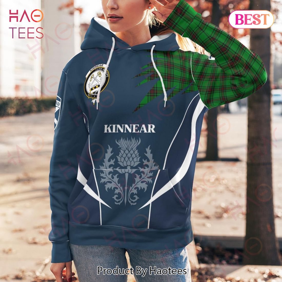 Kinnear Clan Badge Rampant Lion Hoodie Kinnear Clan Badge Rampant Lion Hoodie
