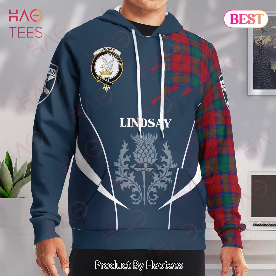 Lindsay Clan Badge Rampant Lion Hoodie Lindsay Clan Badge Rampant Lion Hoodie