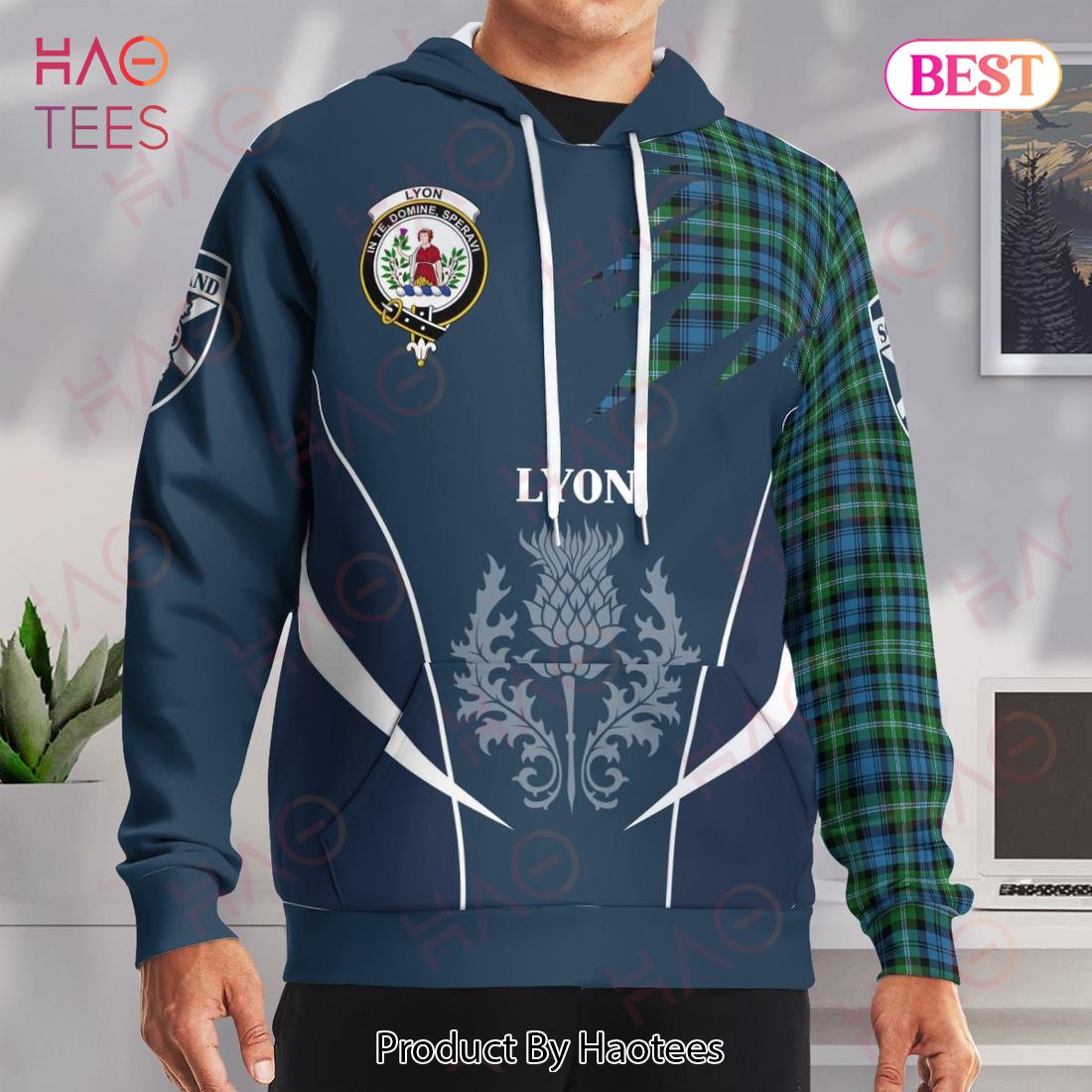 Lyon Clan Badge Rampant Lion Hoodie Lyon Clan Badge Rampant Lion Hoodie