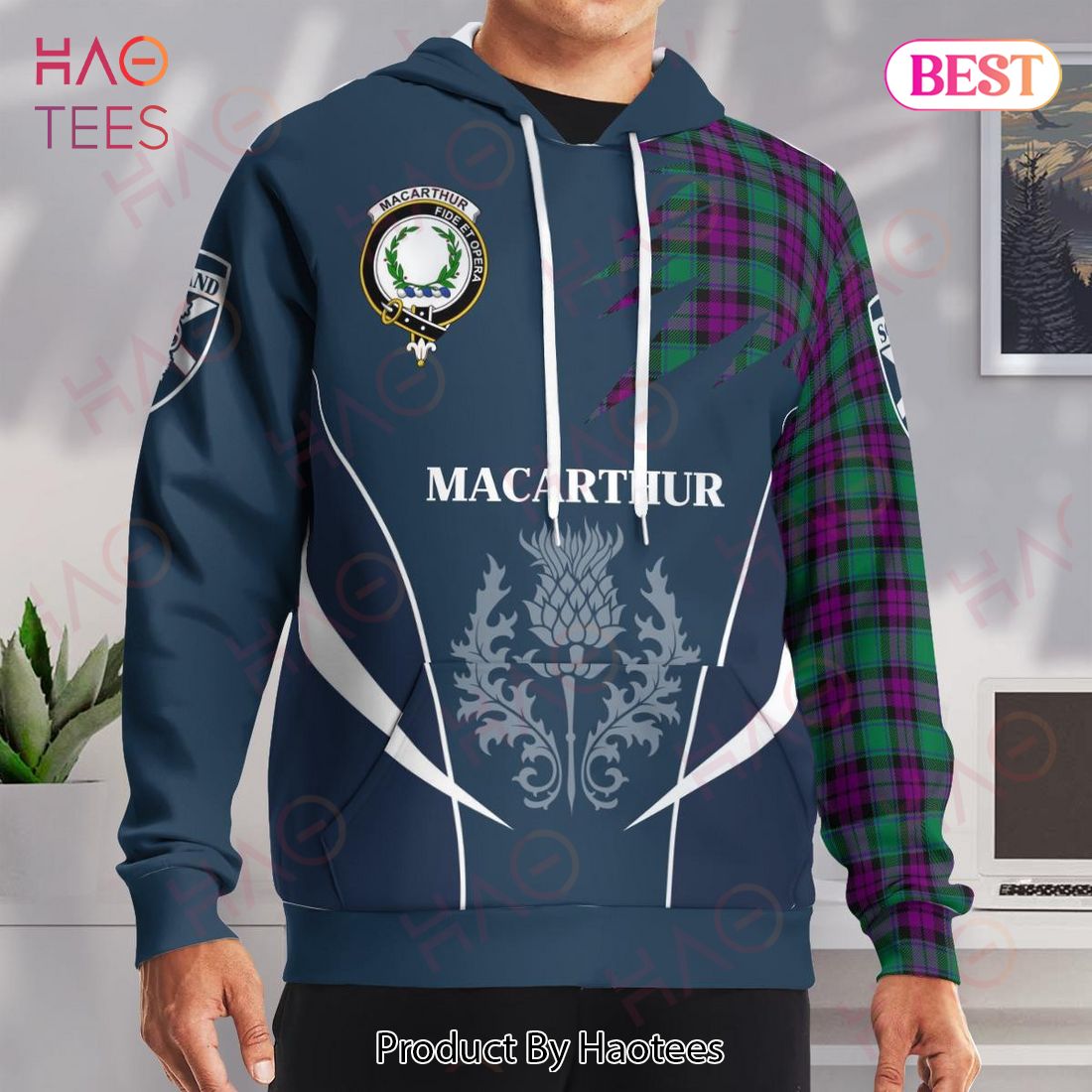 Macarthur Clan Badge Rampant Lion Hoodie Macarthur Clan Badge Rampant Lion Hoodie