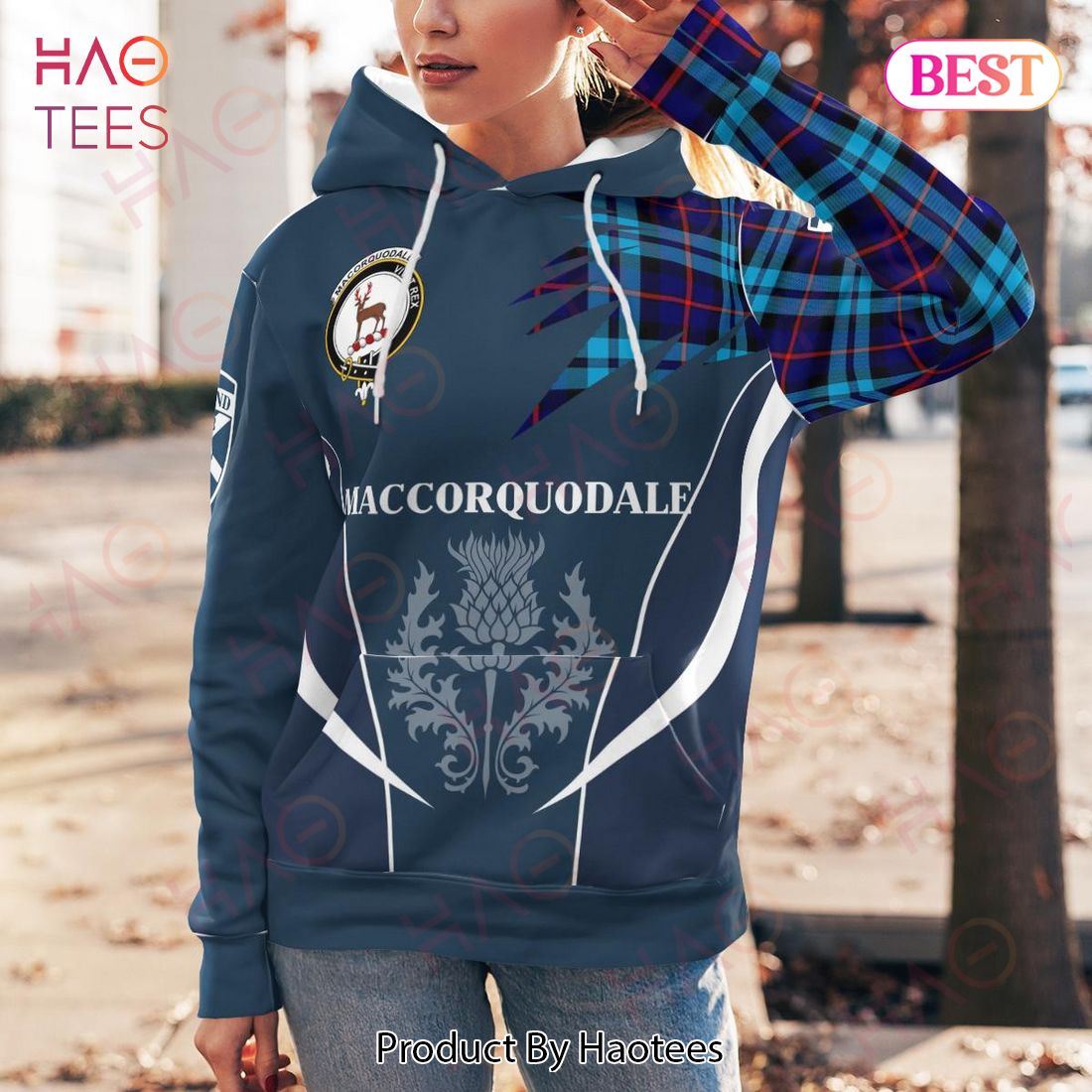 Maccorquodale Clan Badge Rampant Lion Hoodie Maccorquodale Clan Badge Rampant Lion Hoodie