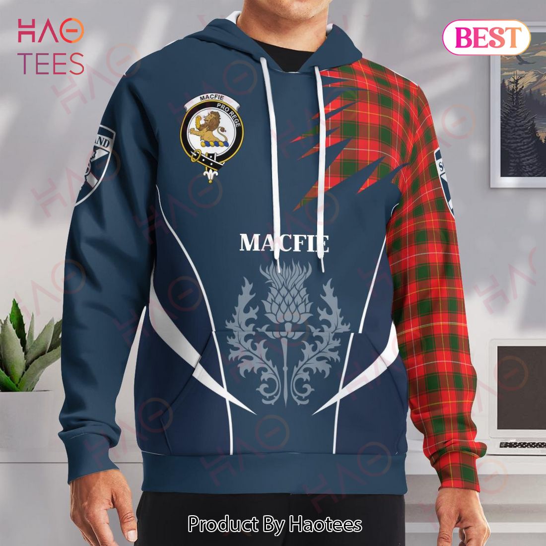Macfie Of Dreghorn Clan Badge Rampant Lion Hoodie Macfie Of Dreghorn Clan Badge Rampant Lion Hoodie
