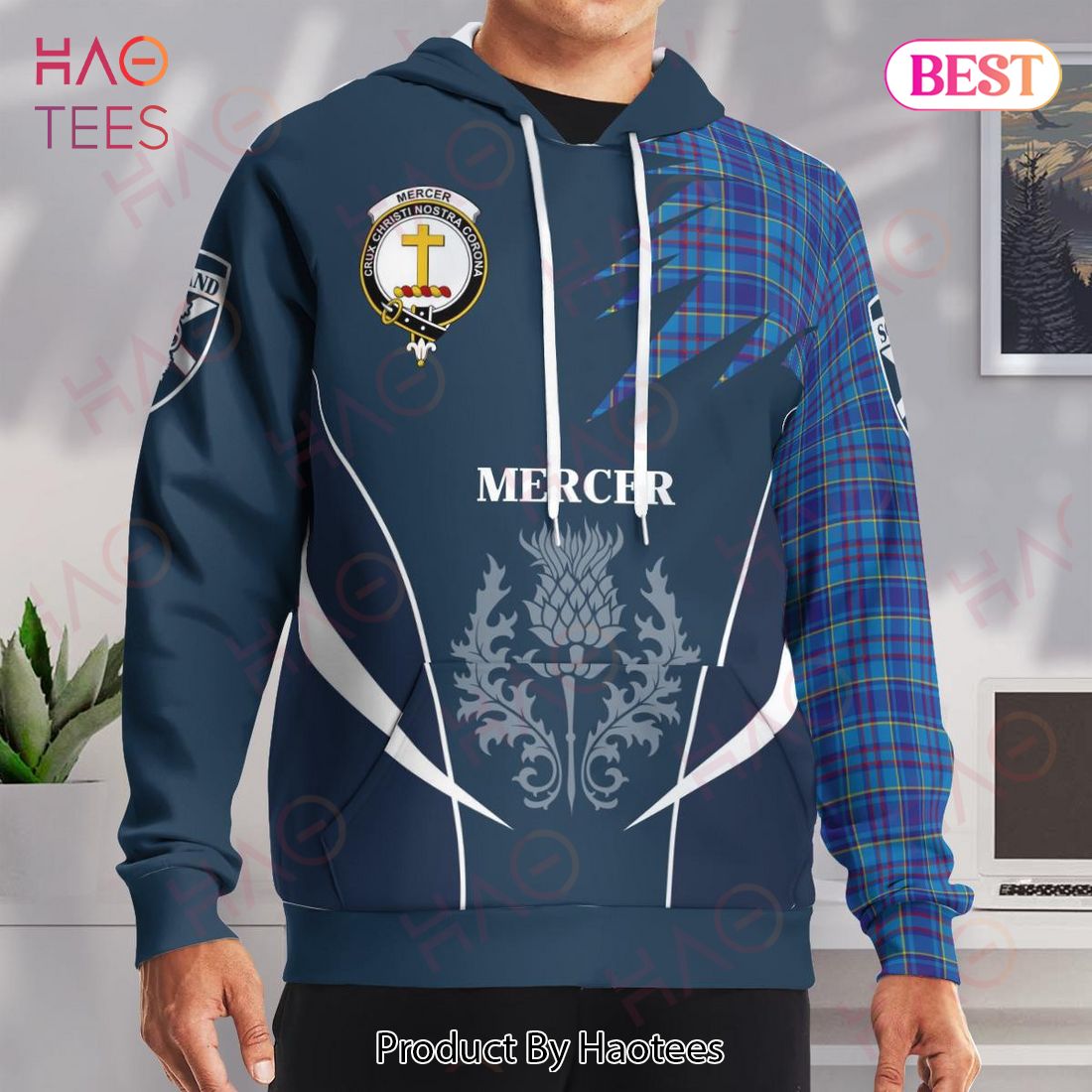 Mercer Clan Badge Rampant Lion Hoodie Mercer Clan Badge Rampant Lion Hoodie