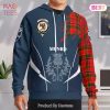 Munro Modern Tartan Hoodie - Lion Rampant And Celtic Thistle Style