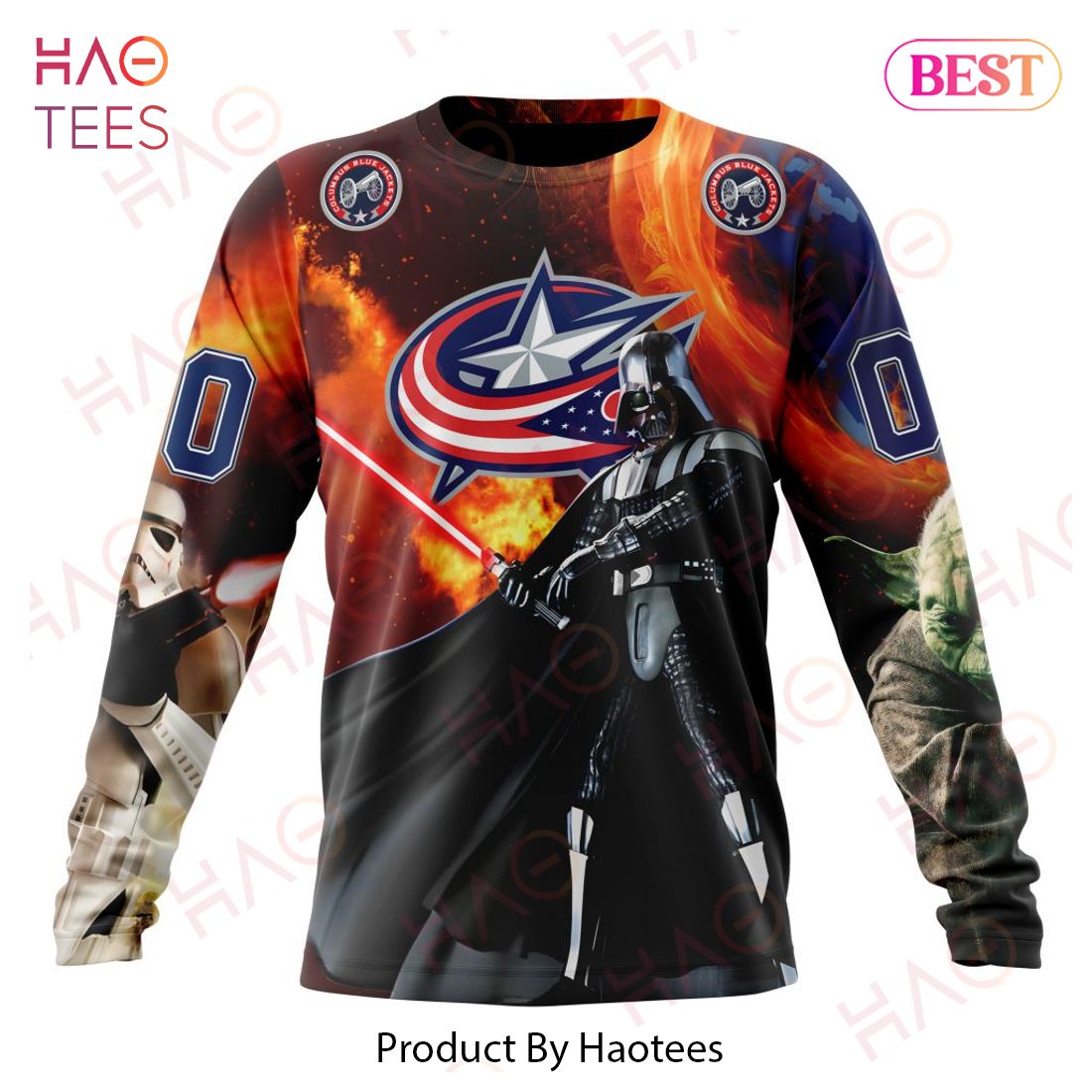 NHL Columbus Blue Jackets Specialized Design X Star War Hoodie