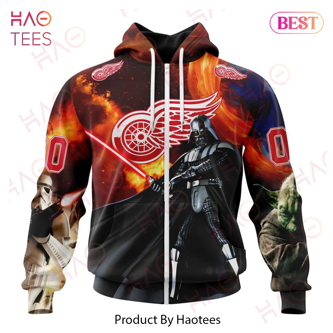 NHL Detroit Red Wings Specialized Design X Star War Hoodie