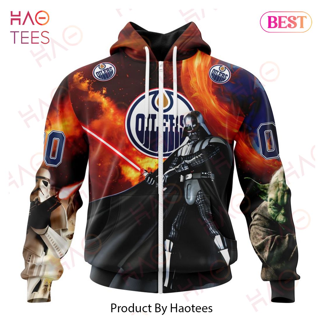 NHL Edmonton Oilers Specialized Design X Star War Hoodie NHL Edmonton Oilers Specialized Design X Star War Hoodie