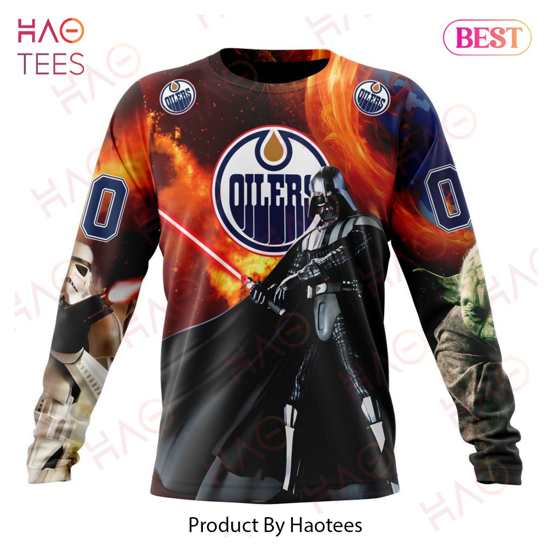 NHL Edmonton Oilers Specialized Design X Star War Hoodie NHL Edmonton Oilers Specialized Design X Star War Hoodie