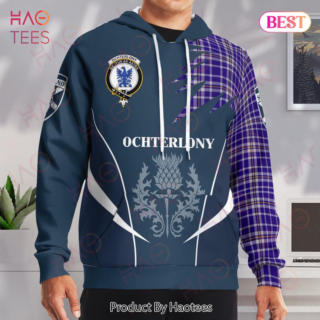Ochterlony Clan Badge Rampant Lion Hoodie Ochterlony Clan Badge Rampant Lion Hoodie