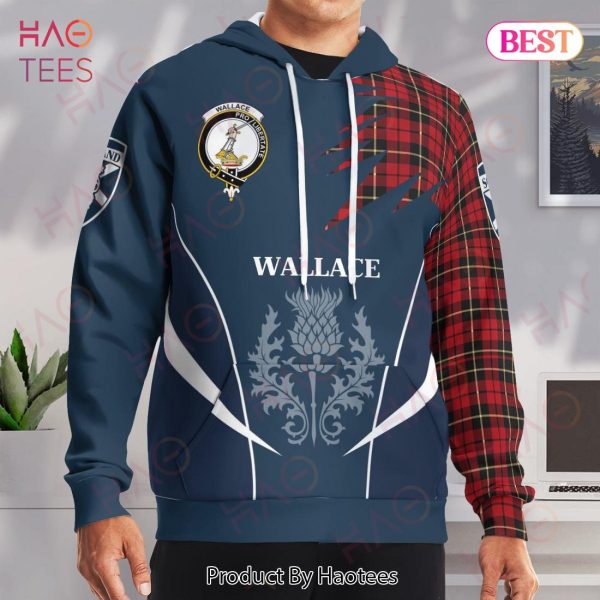 Wallace Clan Badge Rampant Lion Hoodie