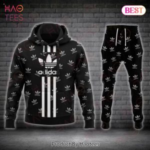 Adidas Full Printing Logo Luxury Brand Hoodie And Pants POD Design