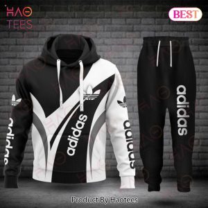BEST Adidas Black Mix White Luxury Brand Hoodie And Pants Limited Edition