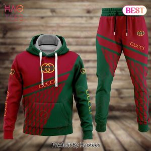 BEST Gucci Red Mix Green Luxury Brand Hoodie And Pants POD Design