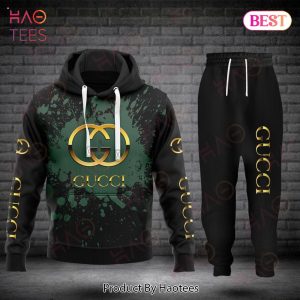 Gucci Green Mix Black Luxury Brand Hoodie And Pants POD Design