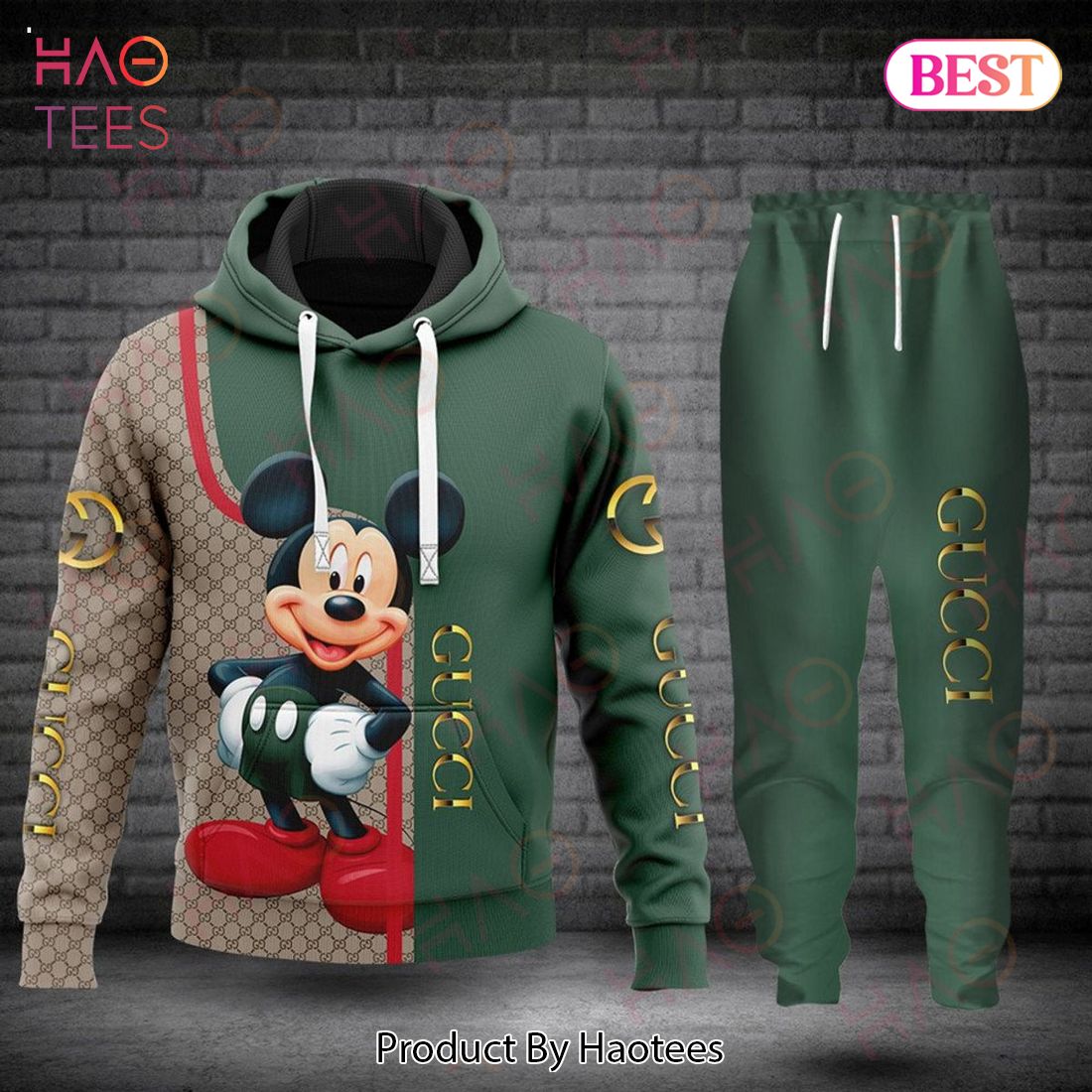 Gucci Mickey Mouse Hoodie And Pants POD Design