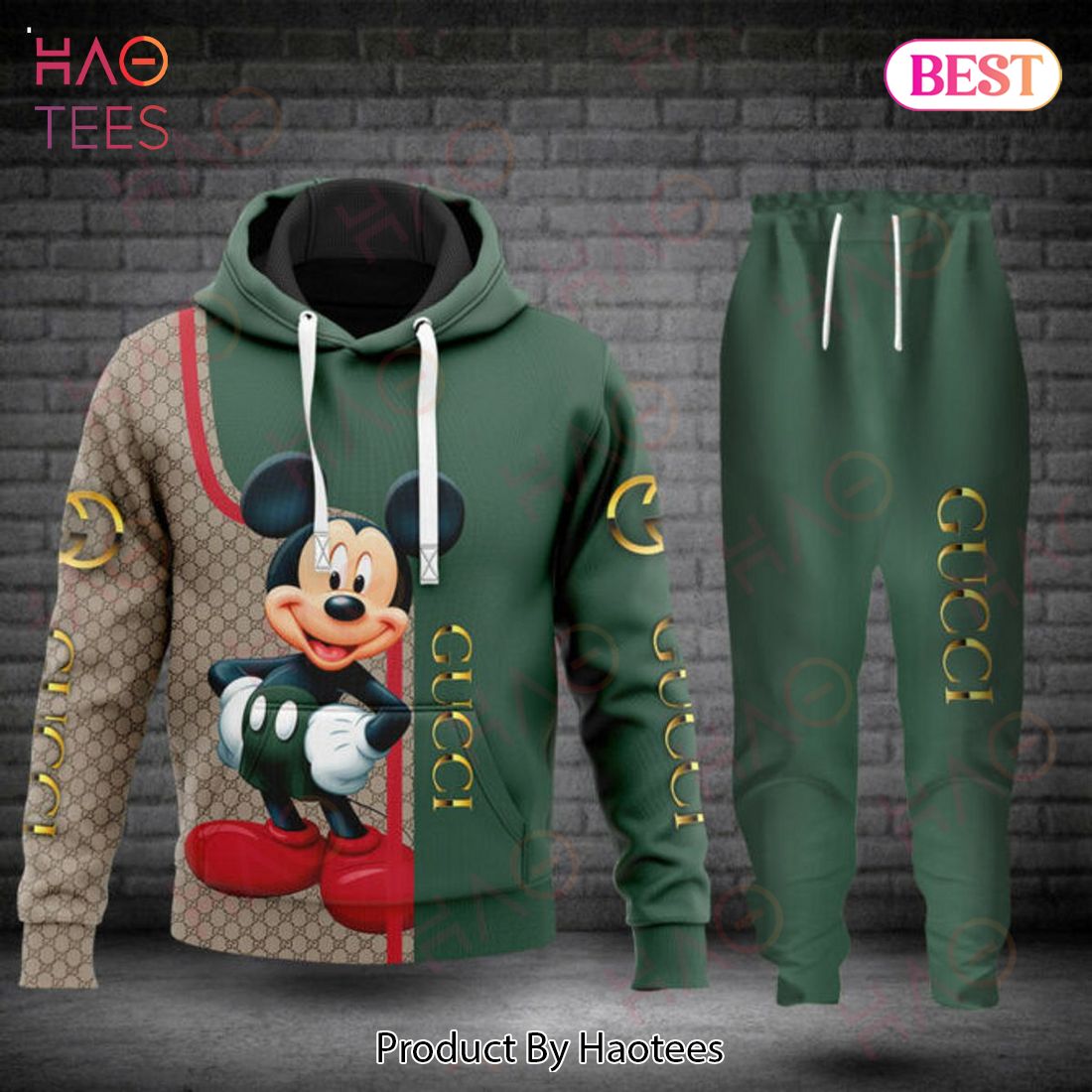 Gucci Mickey Mouse Hoodie And Pants POD Design Luxury Store