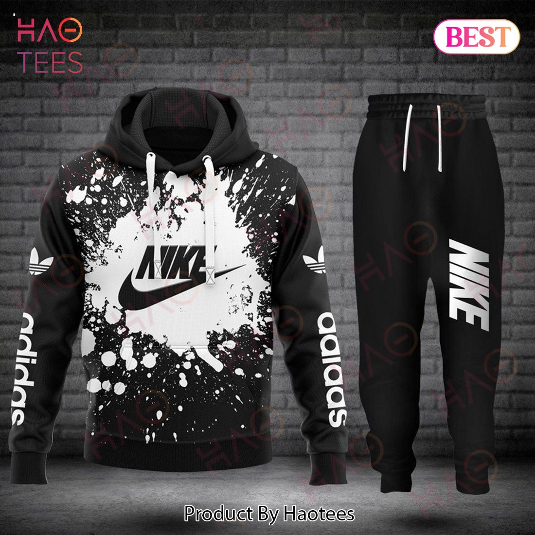 HOT Nike Black Mix White Luxury Brand Hoodie And Pants Limited Edition Luxury Store