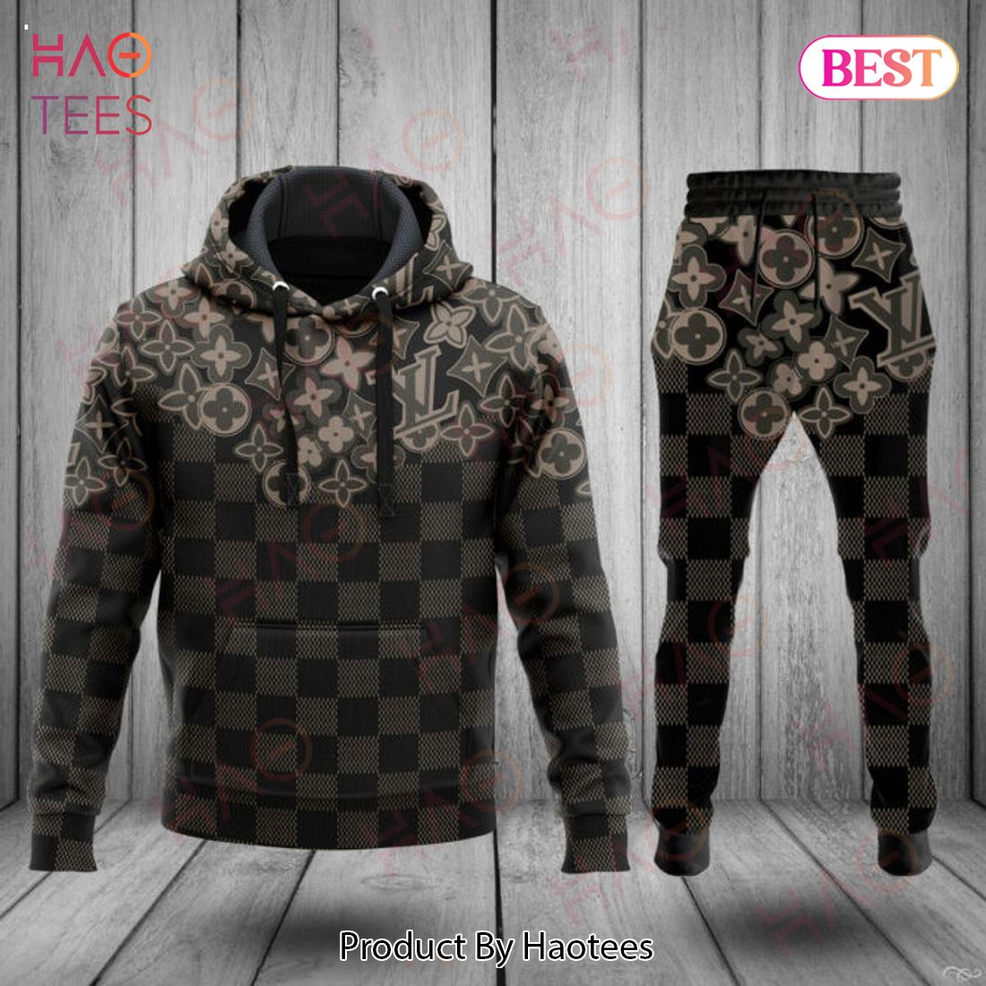 Louis Vuitton Saquare Pattern Luxury Brand Hoodie And Pants Limited Edition Luxury Store