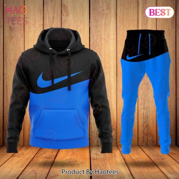 Nike Blue Mix Black Luxury Brand Hoodie And Pants Limited Edition