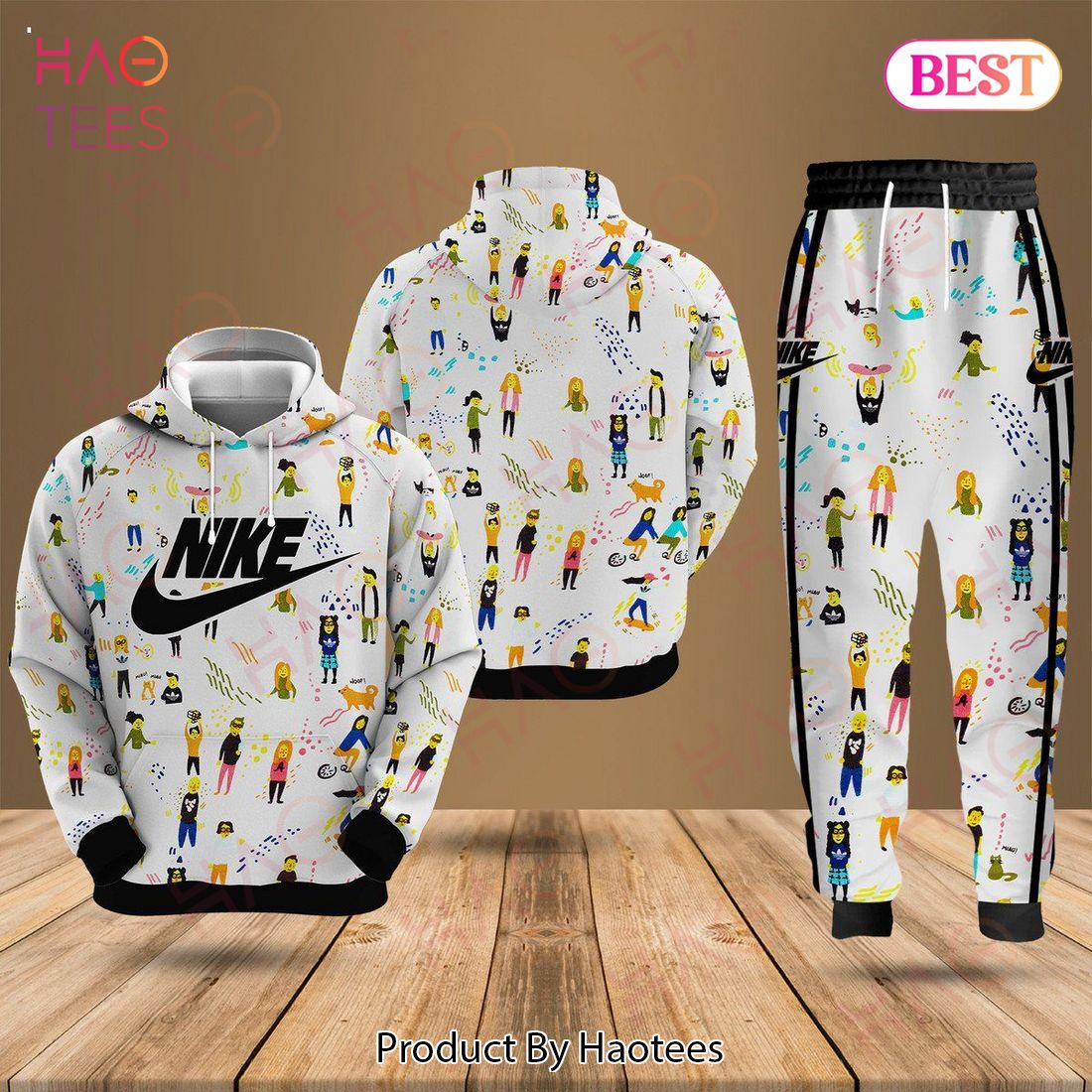Nike Full Printing Pattern Luxury Brand Hoodie And Pants Limited Edition