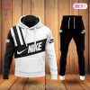 Nike White Color Mix Adidas Logo Luxury Brand Hoodie And Pants POD Design
