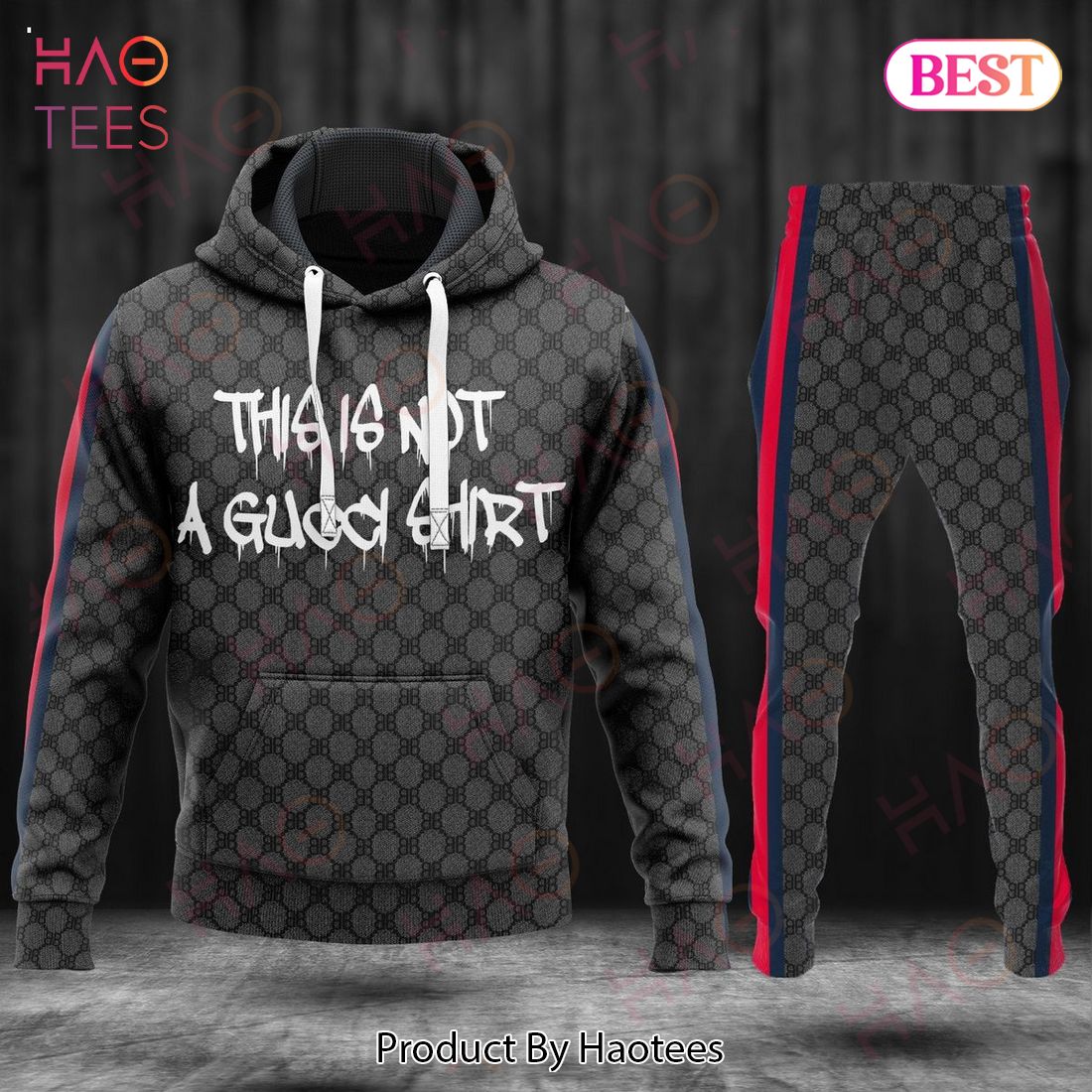 This Is A Gucci Shirt Black Color Luxury Brand Hoodie And Pants POD Design