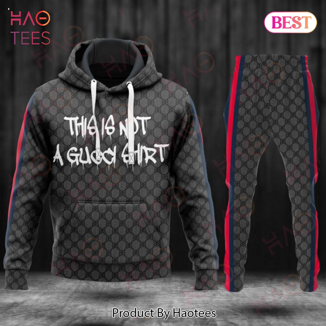 This Is A Gucci Shirt Black Color Luxury Brand Hoodie And Pants POD Design Luxury Store