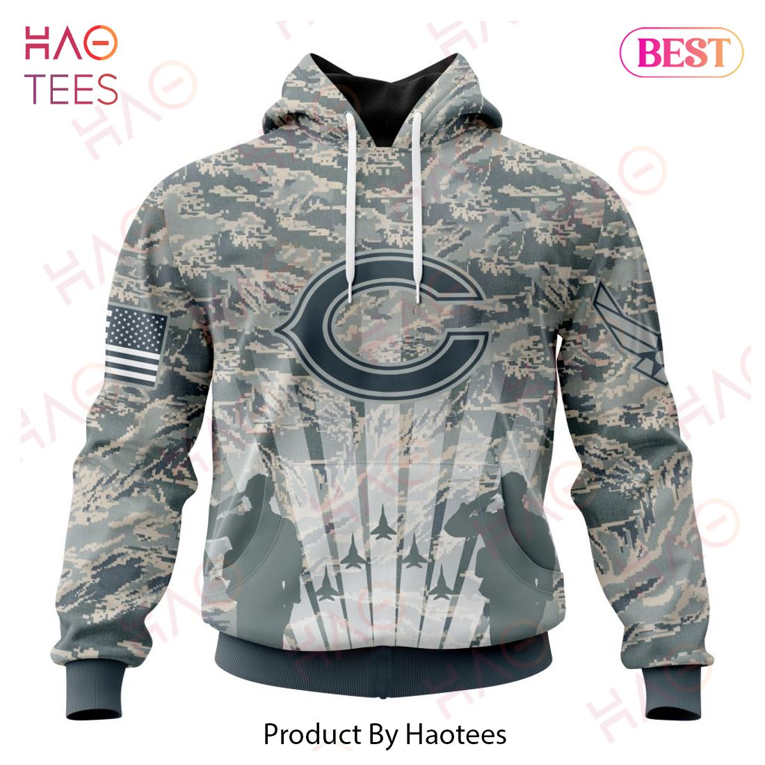 NFL Chicago Bears Honor US Air Force Veterans Hoodie NFL Chicago Bears Honor US Air Force Veterans Hoodie