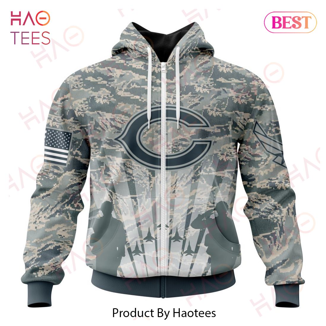 NFL Chicago Bears Honor US Air Force Veterans Hoodie NFL Chicago Bears Honor US Air Force Veterans Hoodie