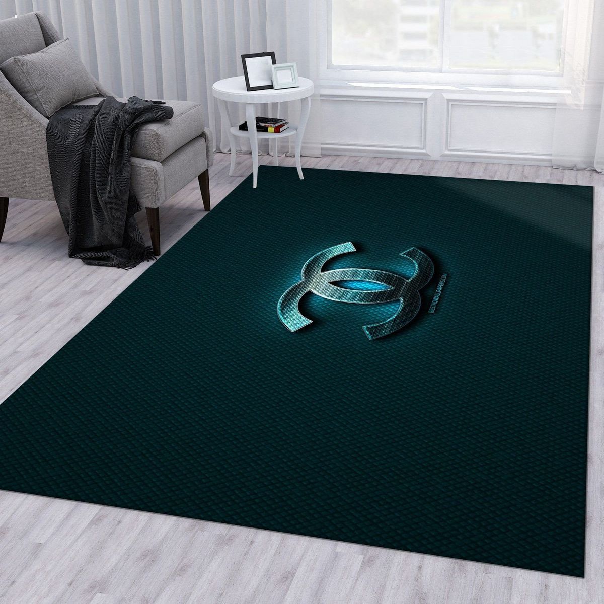 Chanel Dark Green Luxury Brand Carpet Rug Limited Edition