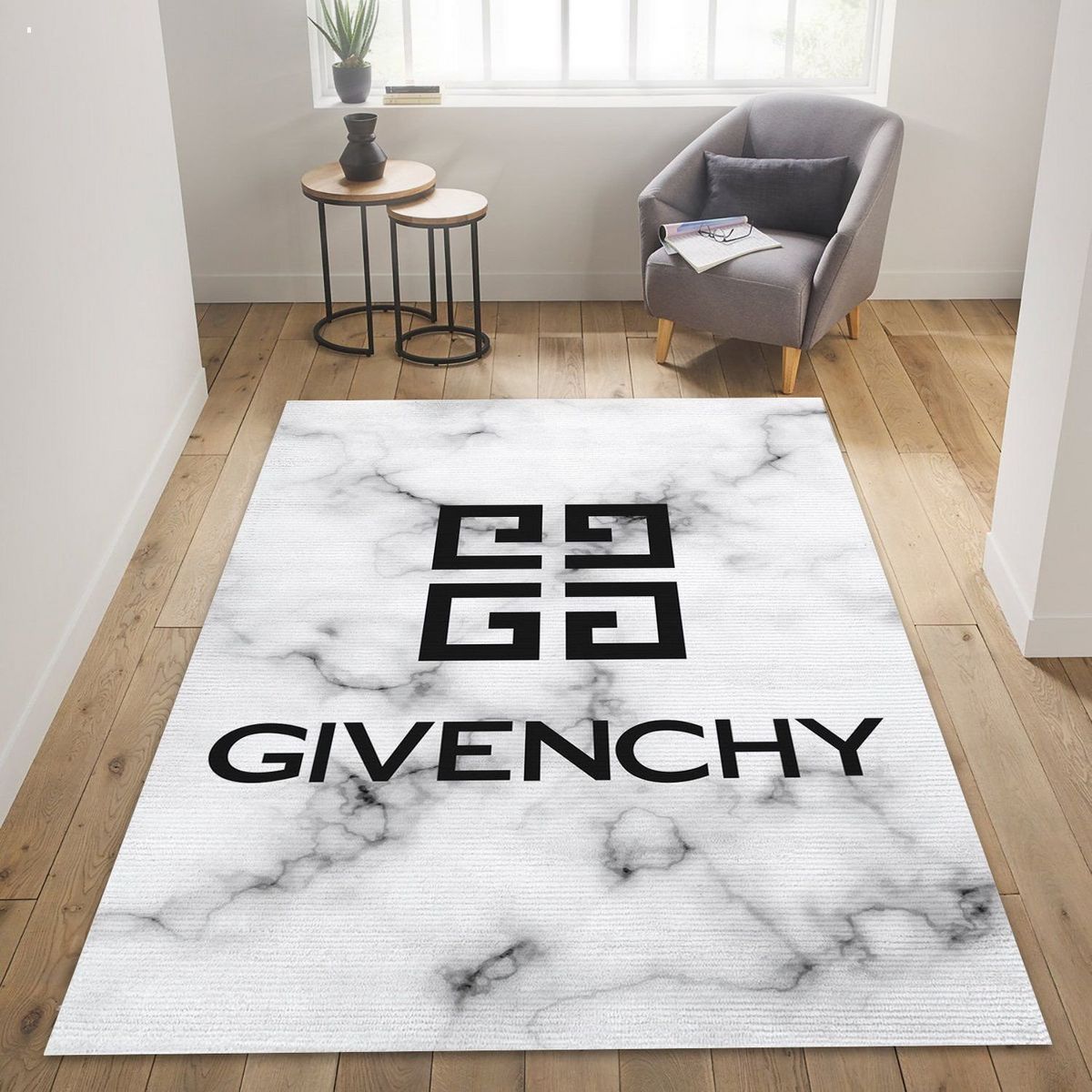 Givenchy White Color Luxury Brand Carpet Rug Limited Edition