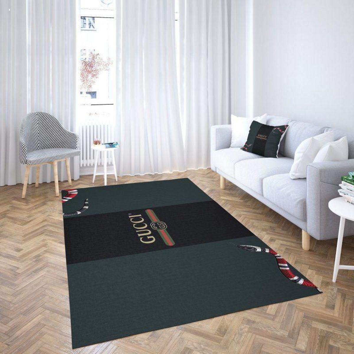 Gucci Dark Color Luxury Brand Carpet Rug Limited Edition