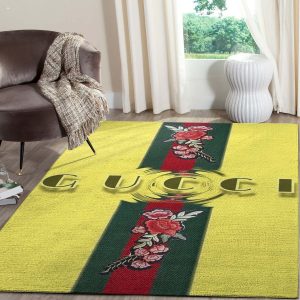 Gucci Flower Mix Gold Color Luxury Brand Carpet Rug Limited Edition